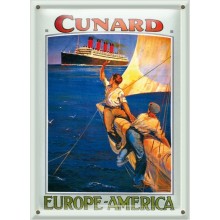 Postal Metalica Barcos Cunnard