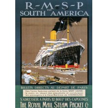 Postal Metalica R-M-S-P Barcos South America