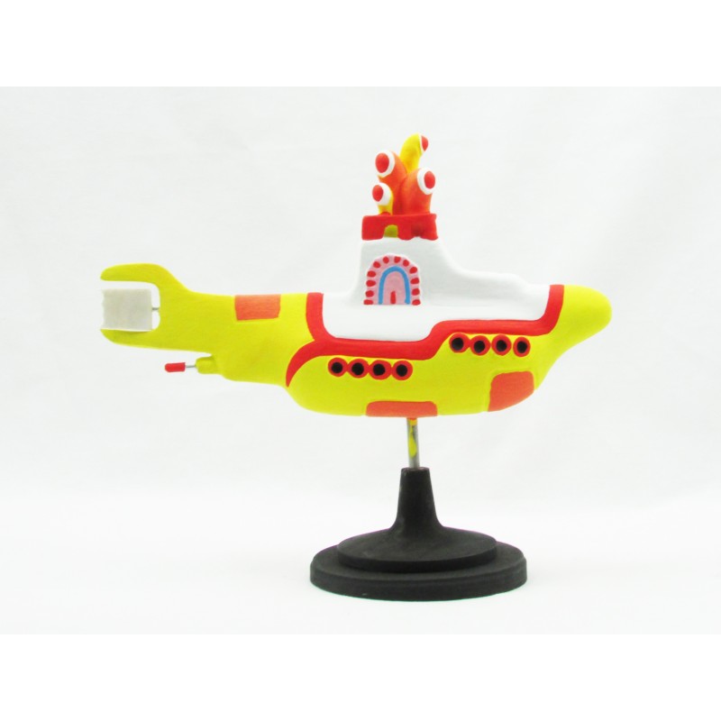 Caricatura figura submarino amarillo 