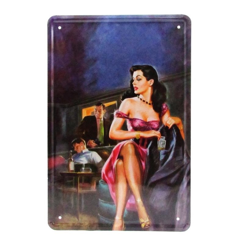 Placa metálica mujer fatal