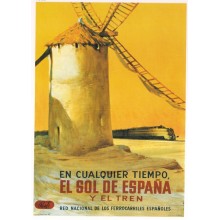 Postal Metalica Molino Sol de España