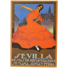 Postal Metalica Sevilla Fiestas de primavera 1924