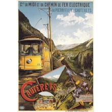 Postal Metalica Tren electrico Cauterets