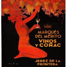 Postal Metalica Vinos y Coñac Marques del Merito