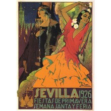 Postal Metalica Sevilla Semana santa Fiestas de primavera