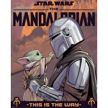 El mandaloriano y mini yoda