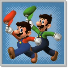 Hermanos de Mario y Luigi Bros saludando