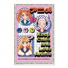 Cuadro Keep Calm and Love Anime