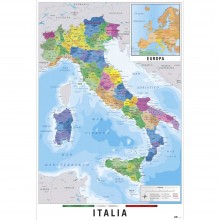 Cuadro Mapa de Italia físico y político