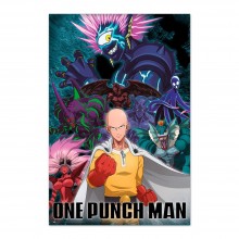 Cuadro One Punch Man Saitama contra el villano