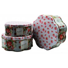 Pack de tres cajas con forma de flores 